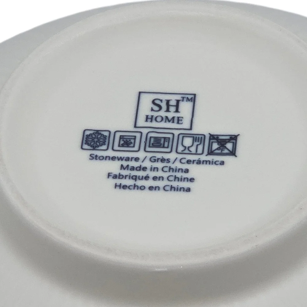 SH Home Asian Blue Floral‎ Ceramic Ramen Noodle Bowl With Chopsticks And Spoon